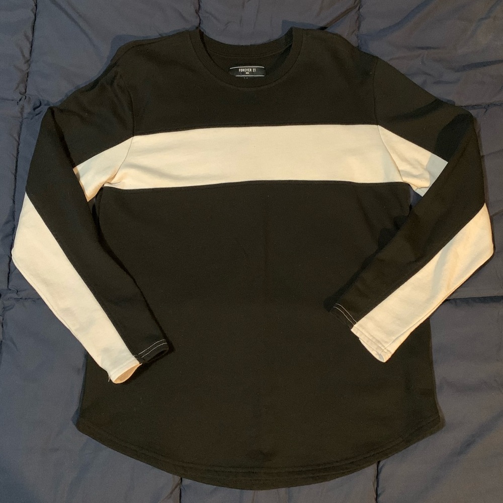 Black long sleeve w/ a white stripe (Forever 21)